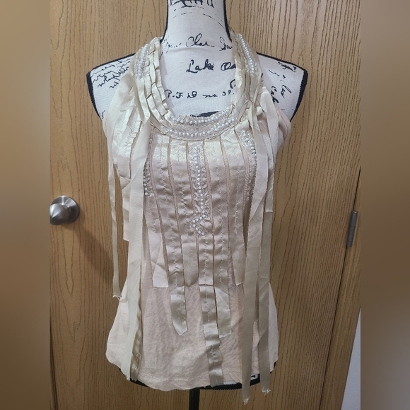 Threads 4 Thought Tops - Threads 4 Thought Sustainable Ribbon Streamer Beaded Racerback Tank Top